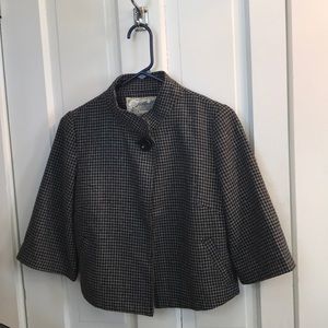 Lined 3/4 sleeved Anthro houndstooth jacket